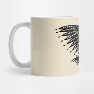 Folk Art Angel with Wings in Black Mug